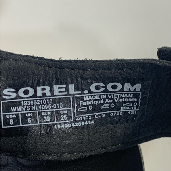 Sorel Women's Roaming Decon Sandals Black Flat Leather Fabric Criss Cross 8M - Picture 3 of 14